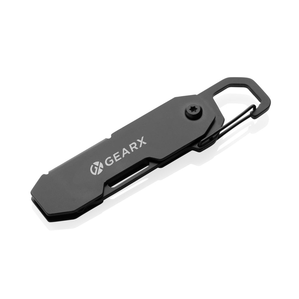 Gear X foldable EDC tool with carabiner and parcel cutter - Black