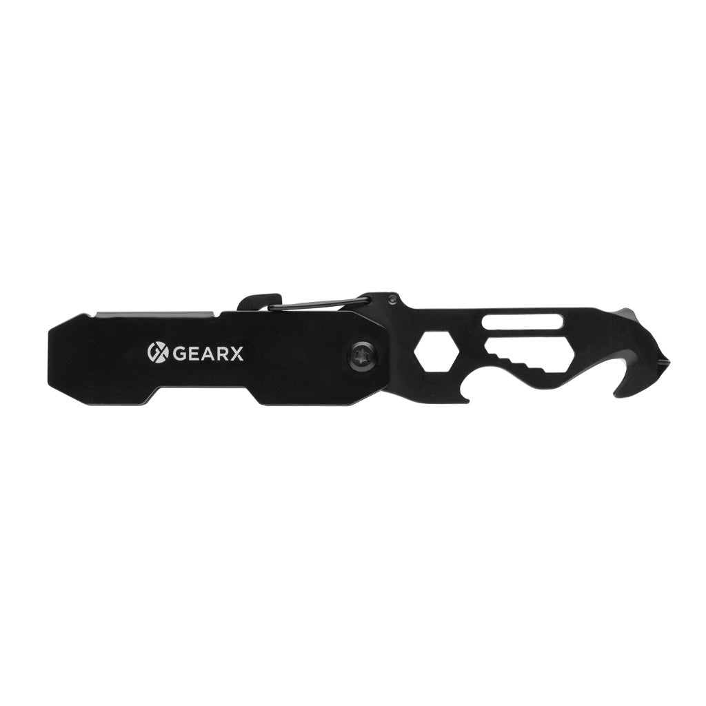 Gear X foldable EDC tool with carabiner and parcel cutter - Black
