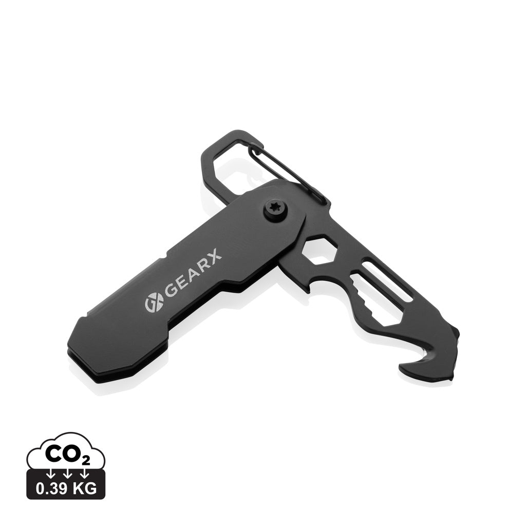 Gear X foldable EDC tool with carabiner and parcel cutter - Black