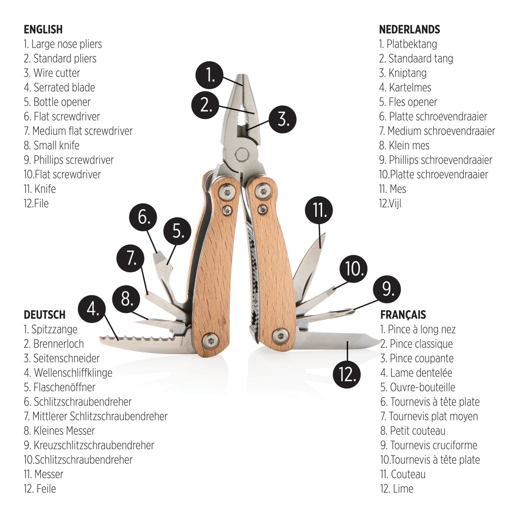 Wood multitool mini - Brown