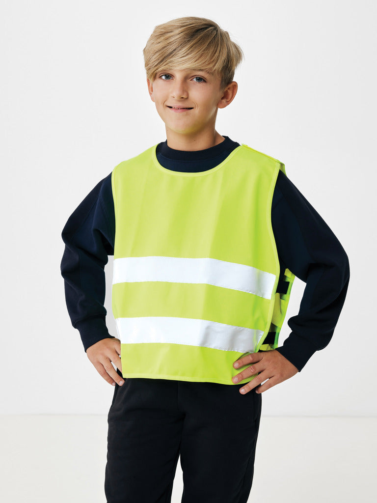 GRS recycled PET high-visibility safety vest 7-12 years - Yellow