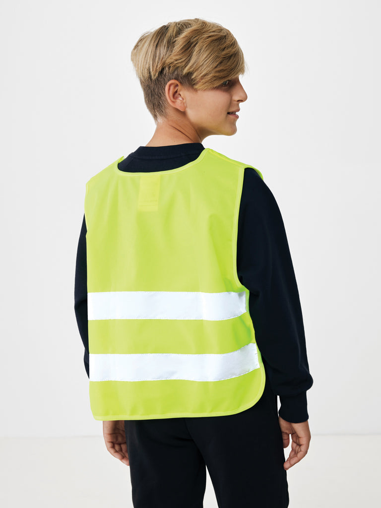 GRS recycled PET high-visibility safety vest 7-12 years - Yellow