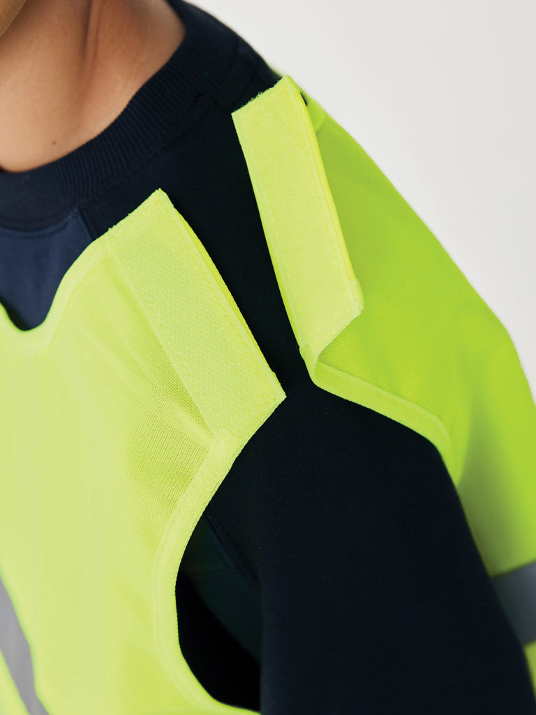 GRS recycled PET high-visibility safety vest 7-12 years - Yellow