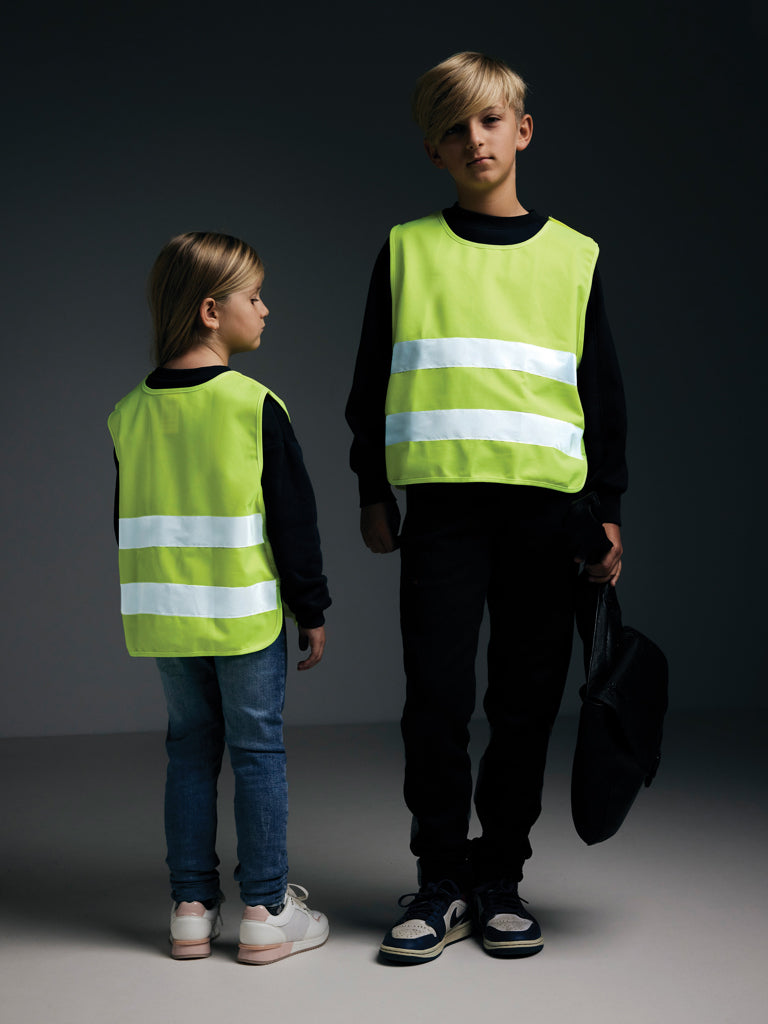 GRS recycled PET high-visibility safety vest 7-12 years - Yellow