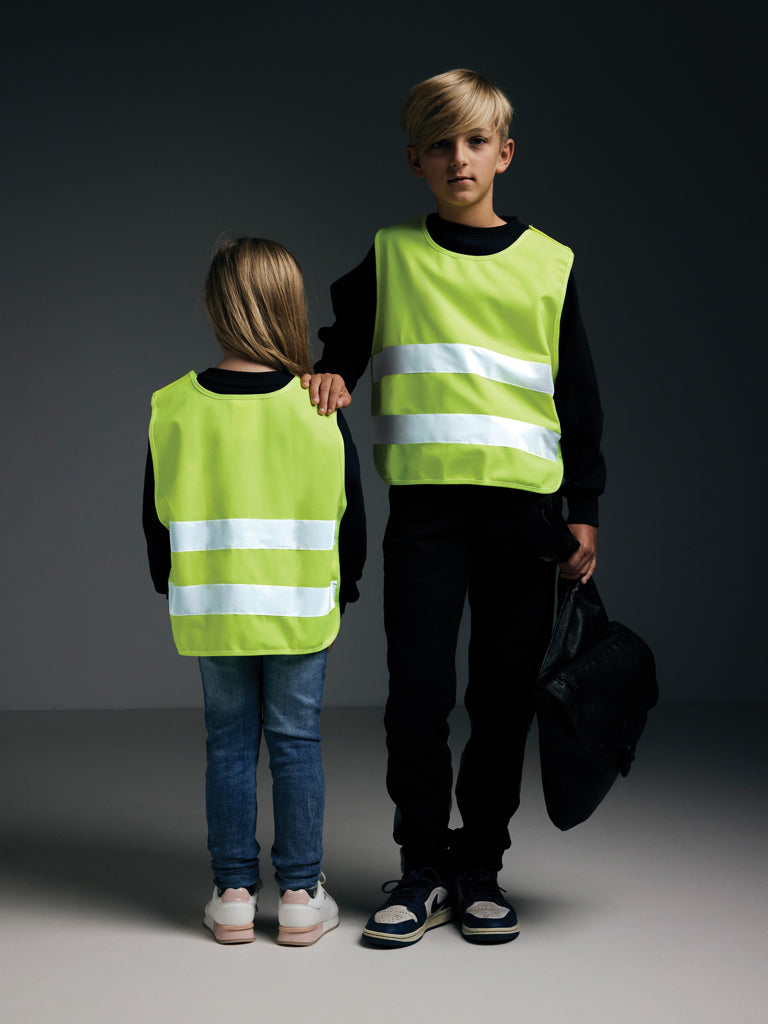 GRS recycled PET high-visibility safety vest 7-12 years - Yellow