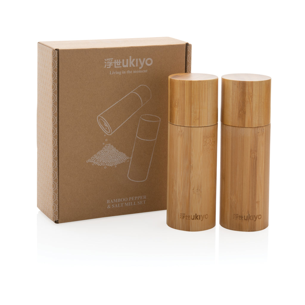 Ukiyo bamboo salt and pepper mill set - Brown