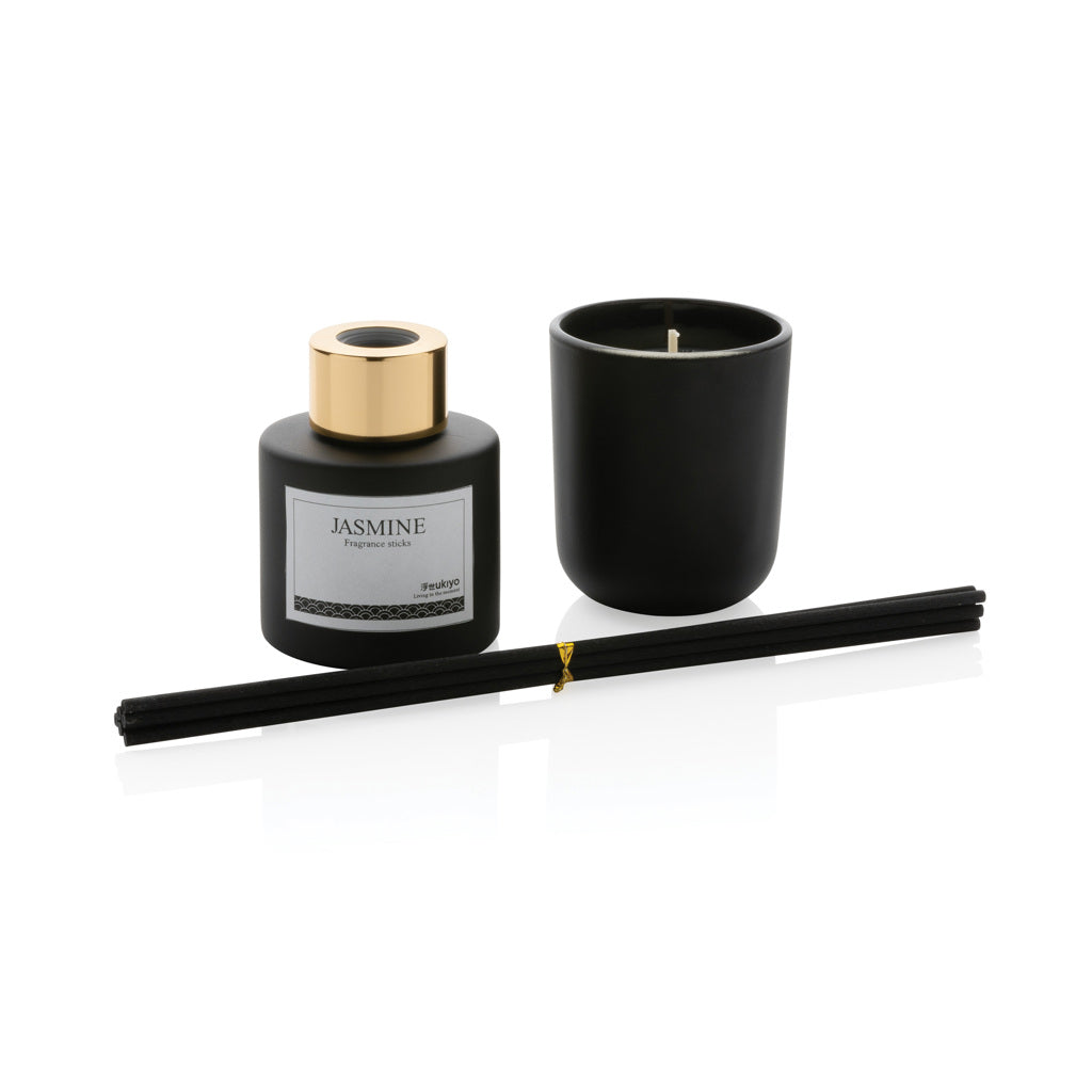 Ukiyo candle and fragrance sticks gift set - Black