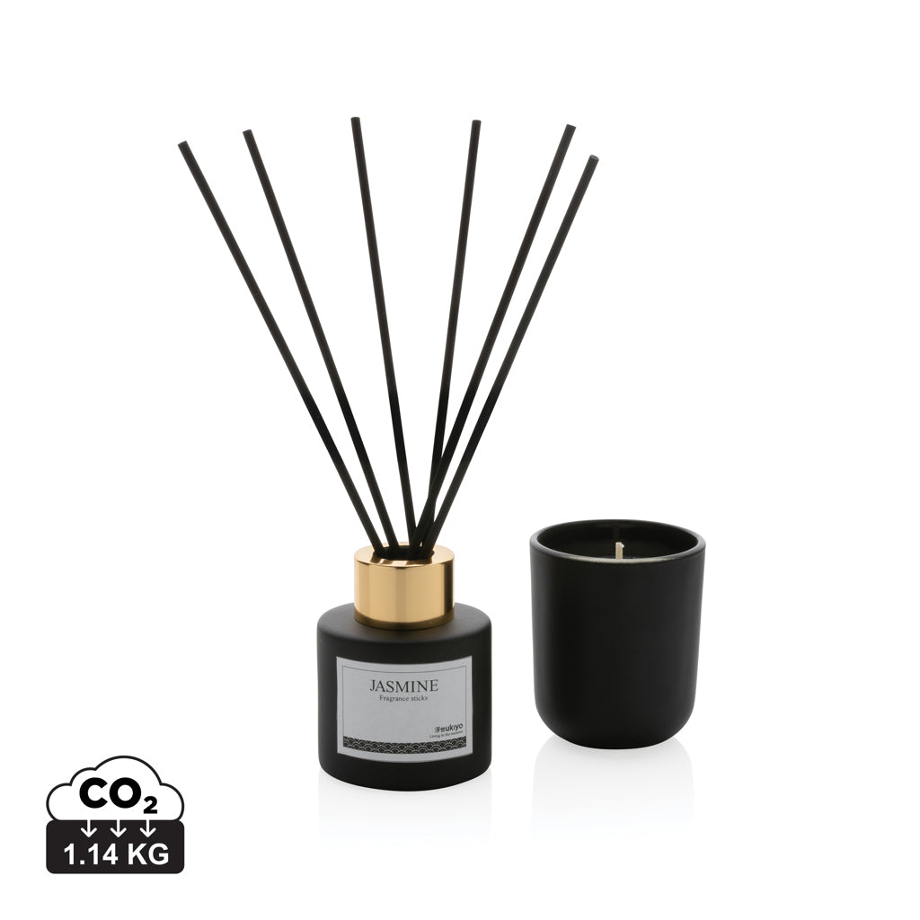 Ukiyo candle and fragrance sticks gift set - Black