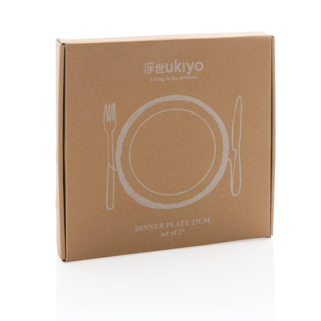 Ukiyo dinner plate set of 2 - White