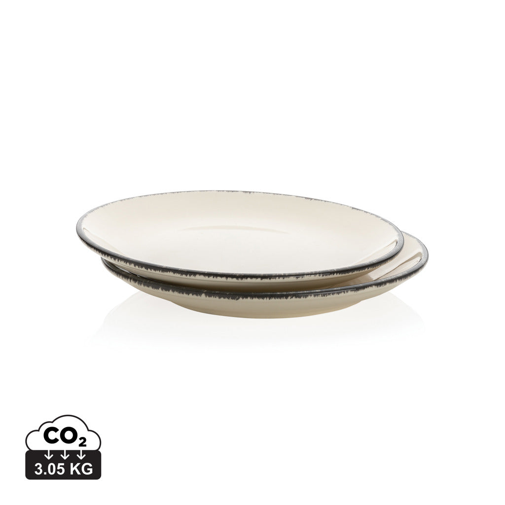 Ukiyo dinner plate set of 2 - White
