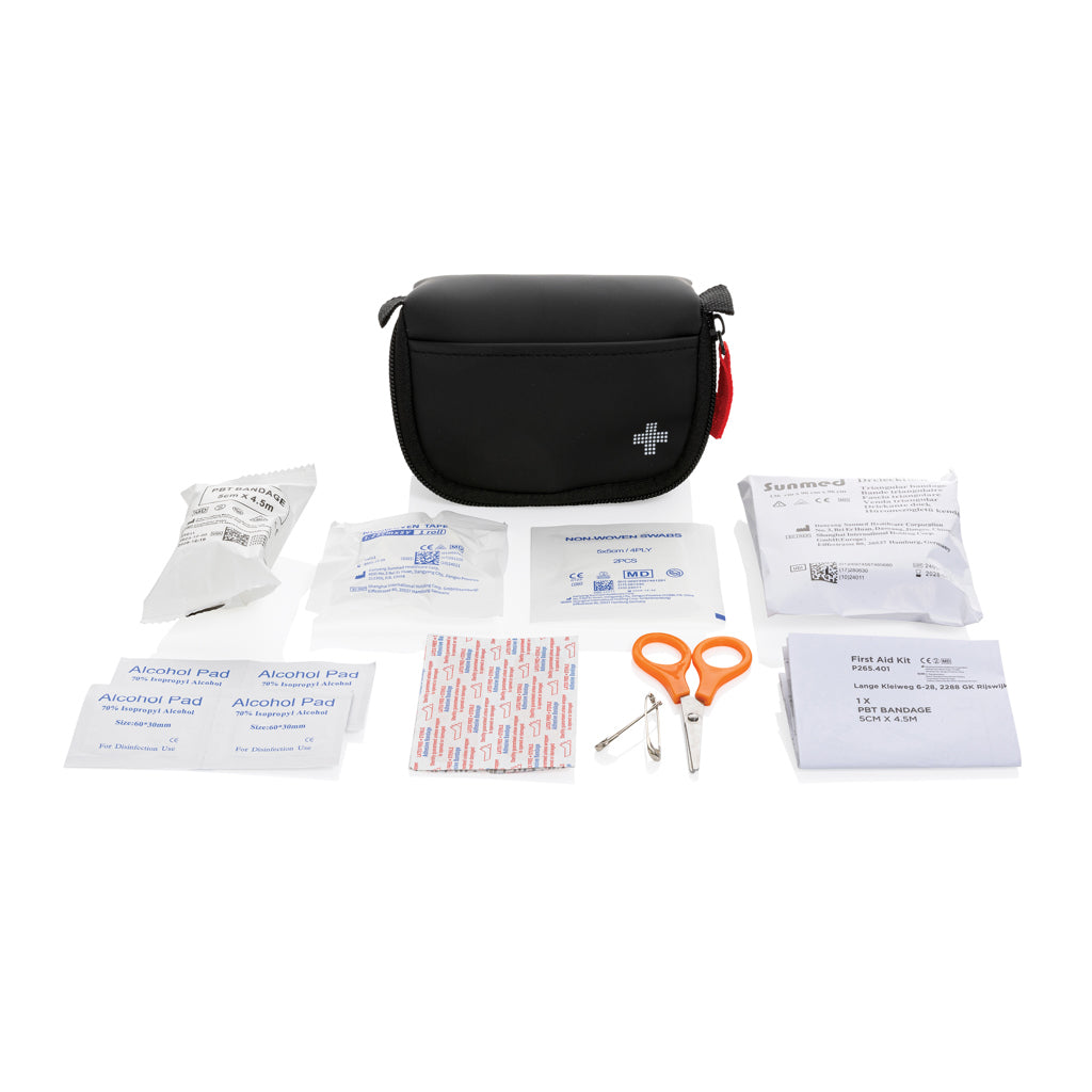 RCS recycled nubuck PU pouch first aid set mailable - Black