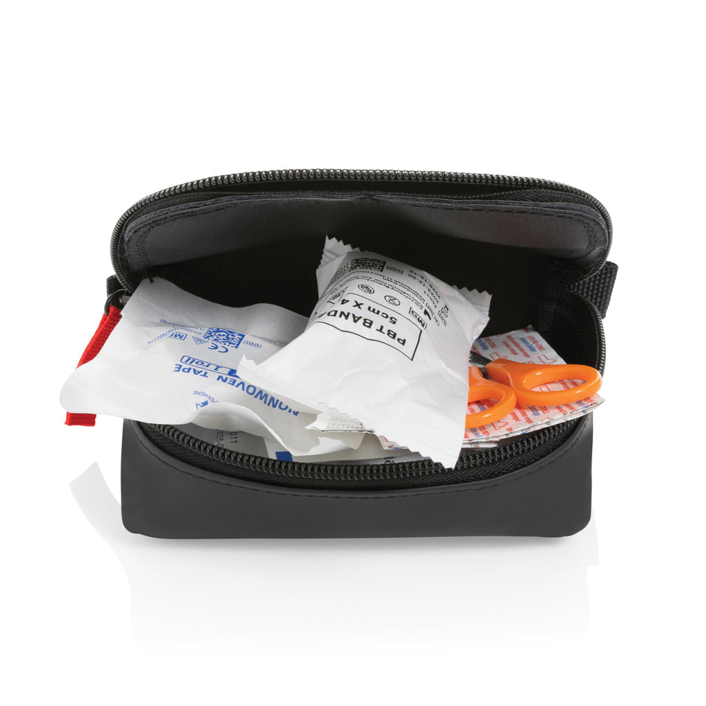 RCS recycled nubuck PU pouch first aid set mailable - Black