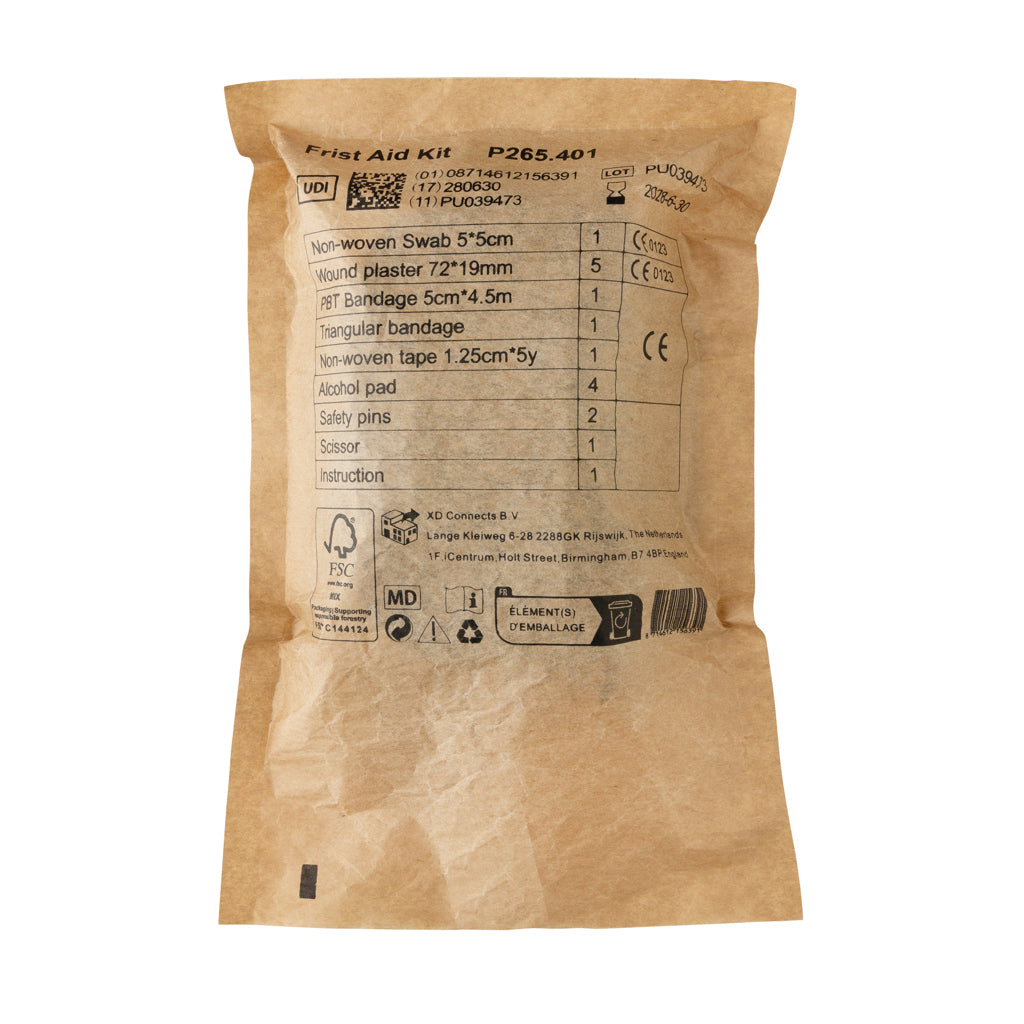 RCS recycled nubuck PU pouch first aid set mailable - Black