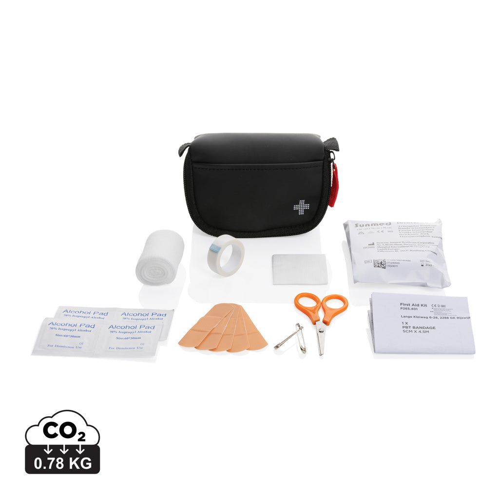 RCS recycled nubuck PU pouch first aid set mailable - Black