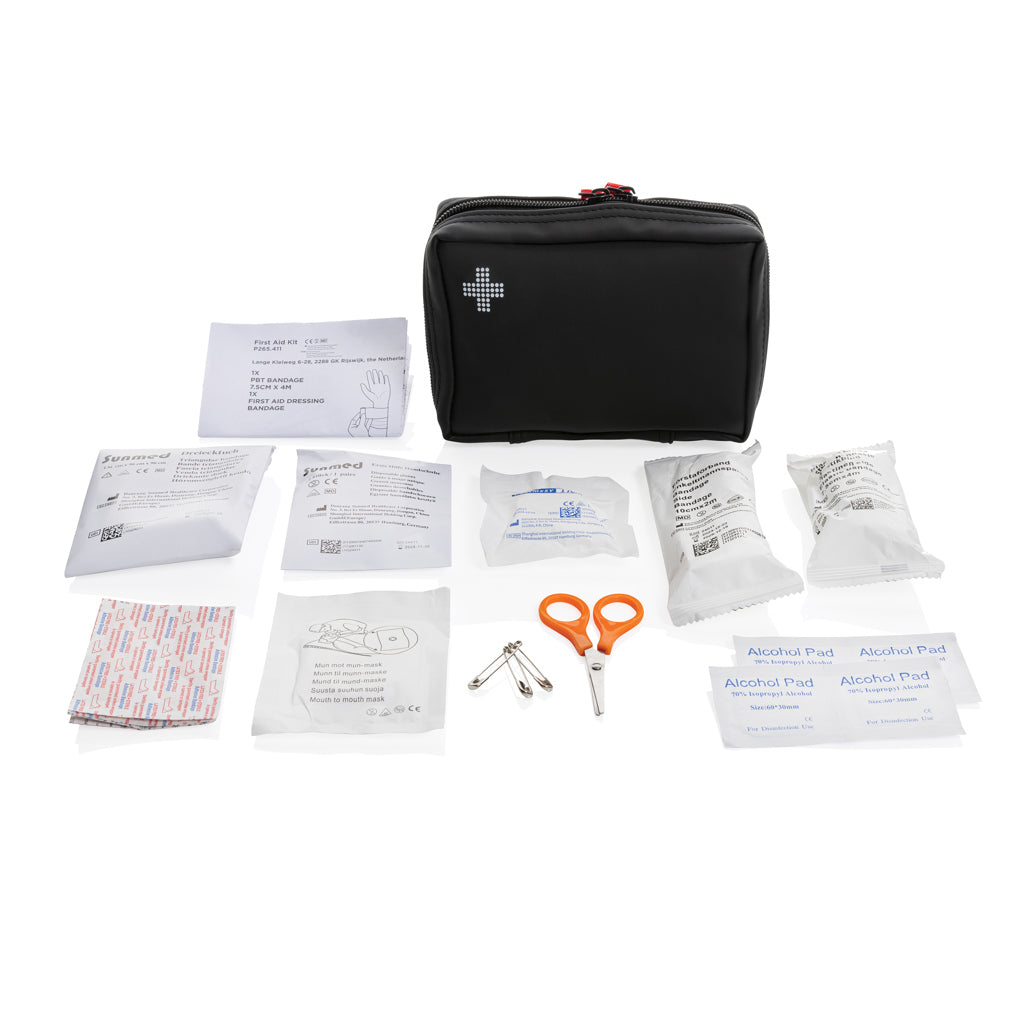 RCS recycled nubuck PU pouch  first aid set - Black