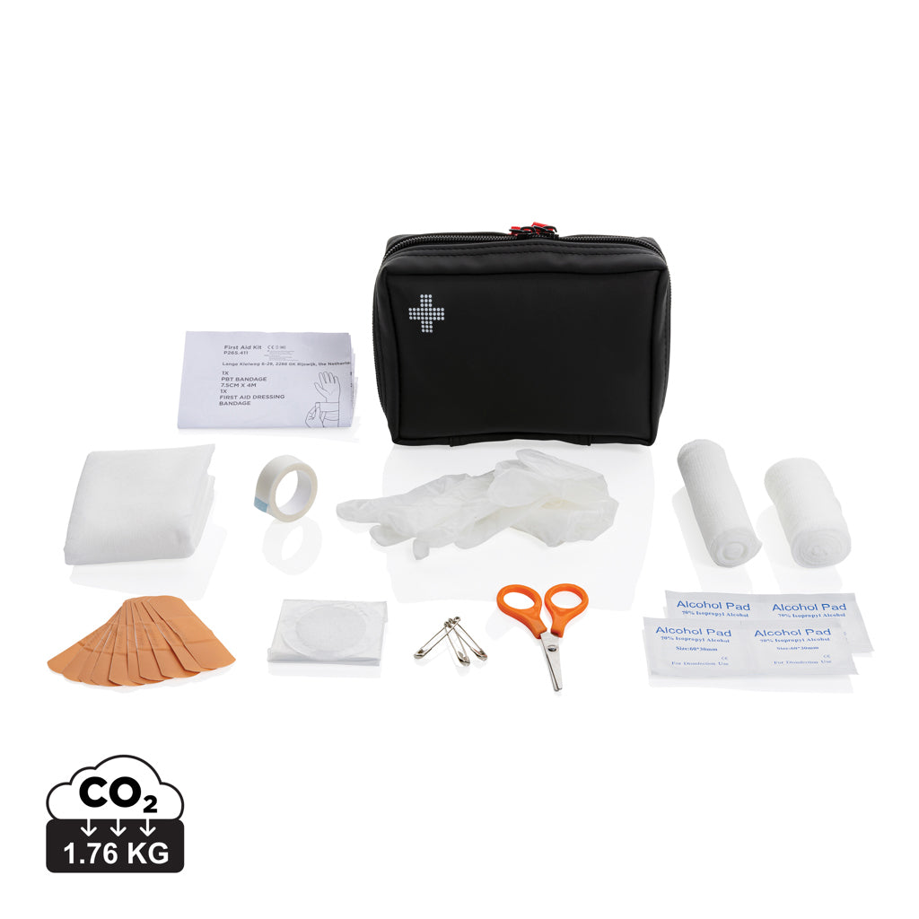 RCS recycled nubuck PU pouch  first aid set - Black