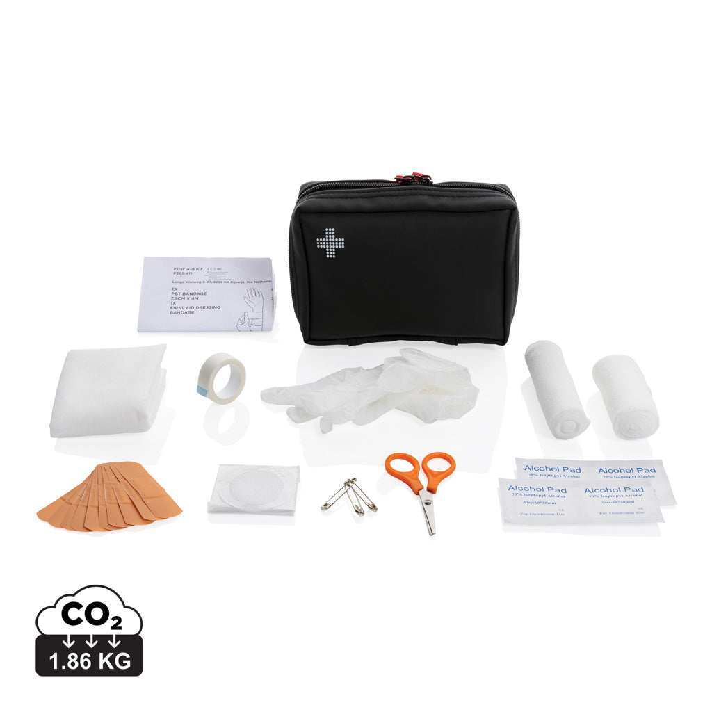 RCS recycled nubuck PU pouch  first aid set - Black