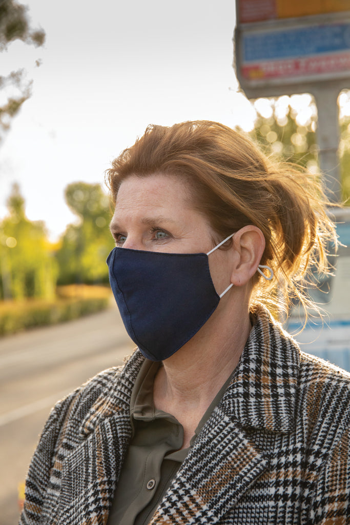 Reusable 2-ply cotton face mask - Navy