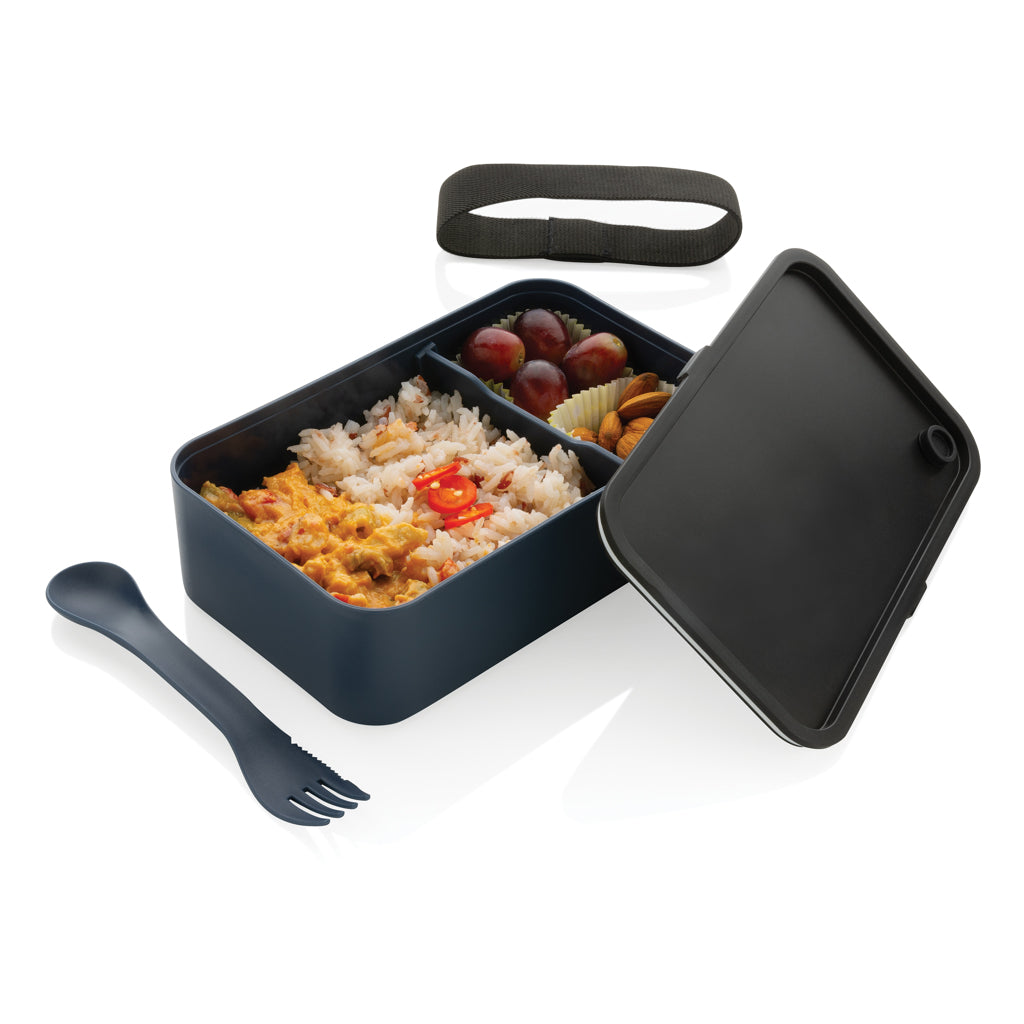 PP lunch box with spork - Navy