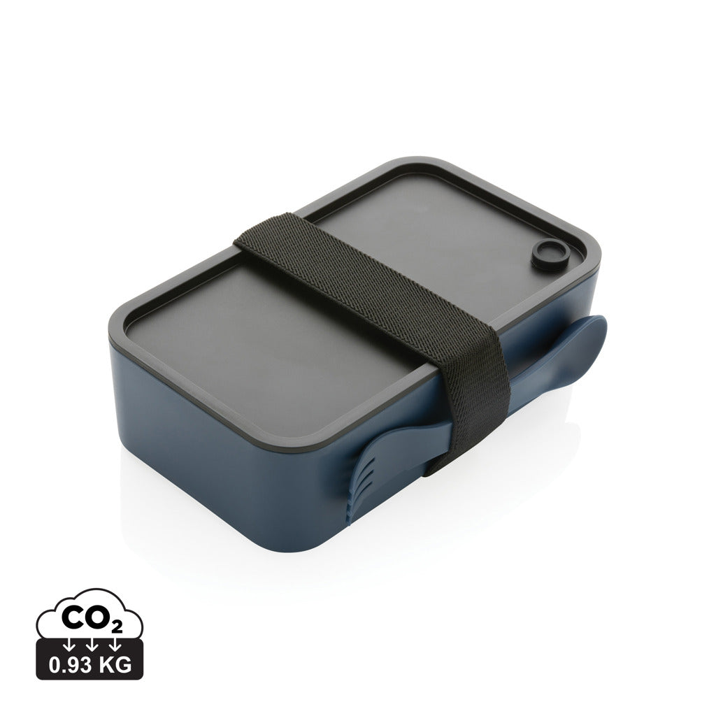 PP lunch box with spork - Navy