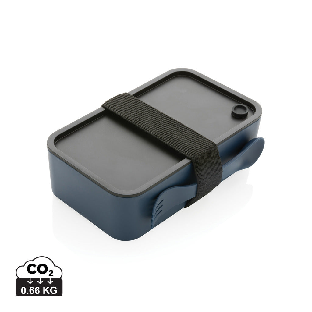 PP lunch box with spork - Navy