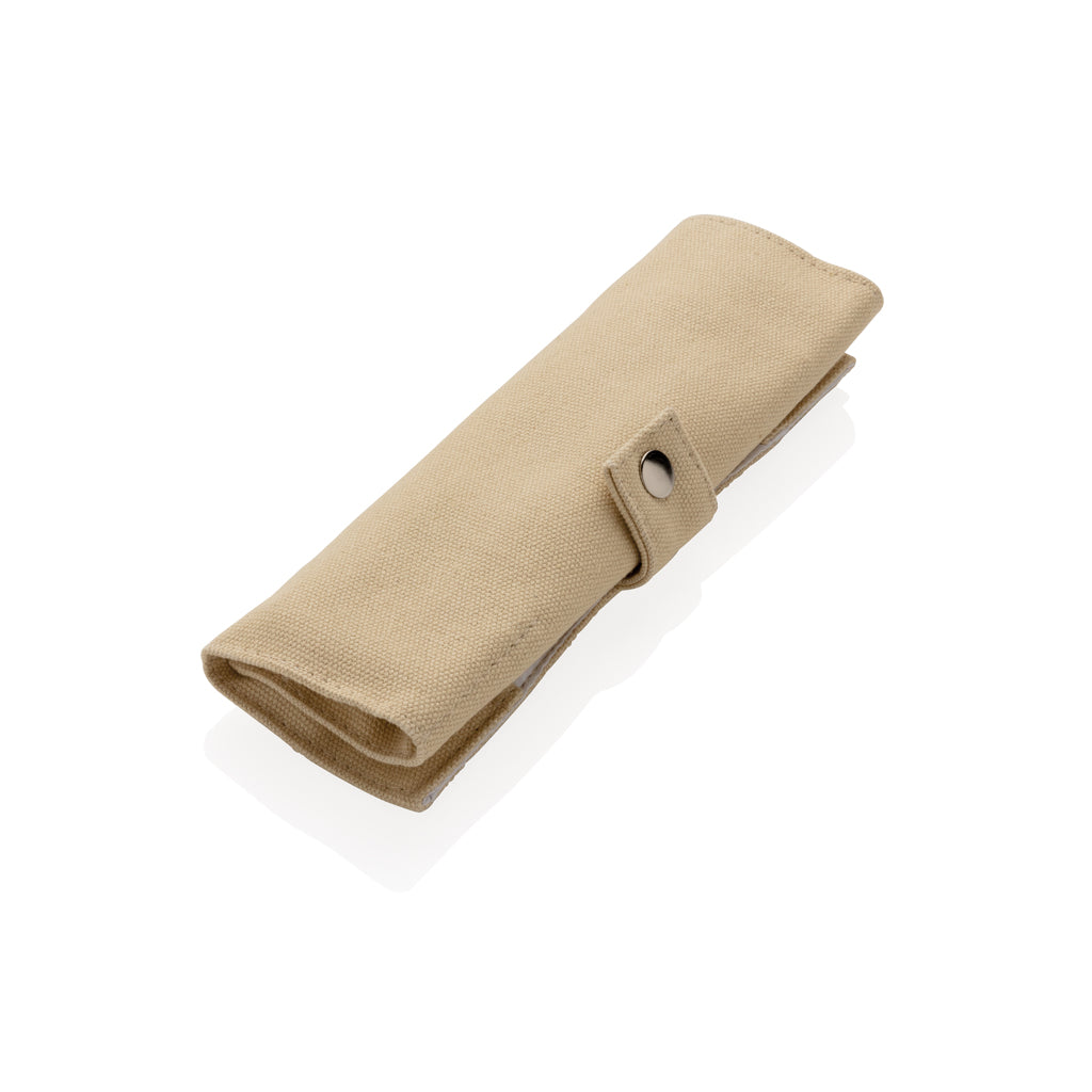 Reusable bamboo travel cutlery set - White