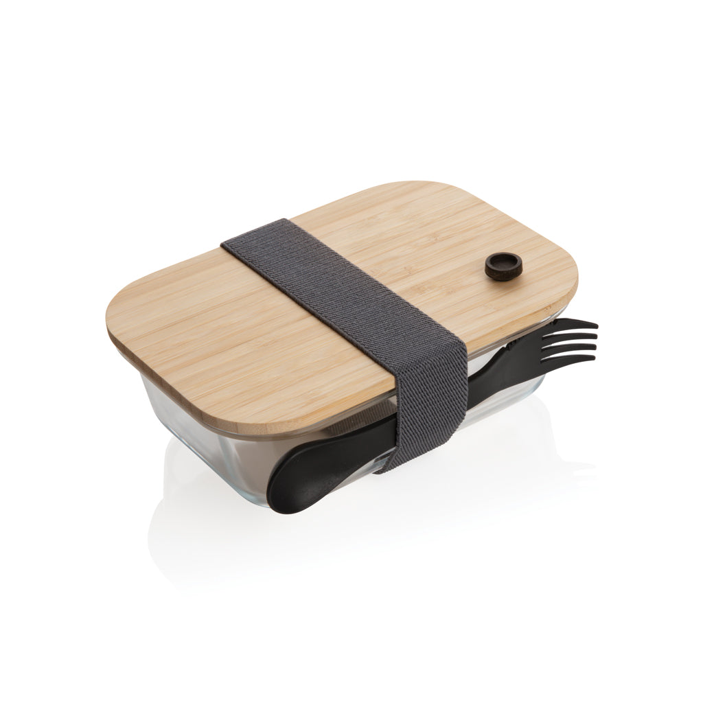 Glass lunchbox with bamboo lid - Transparent