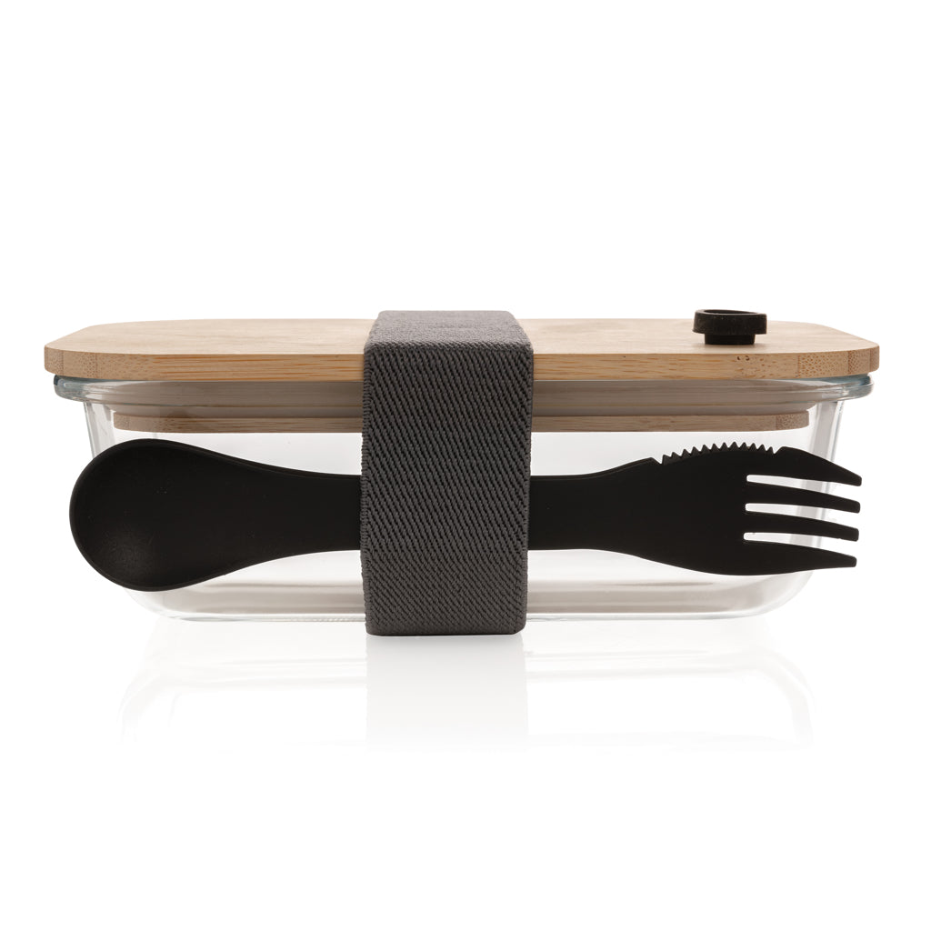 Glass lunchbox with bamboo lid - Transparent