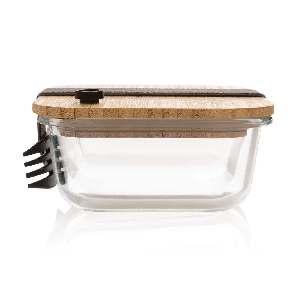 Glass lunchbox with bamboo lid - Transparent