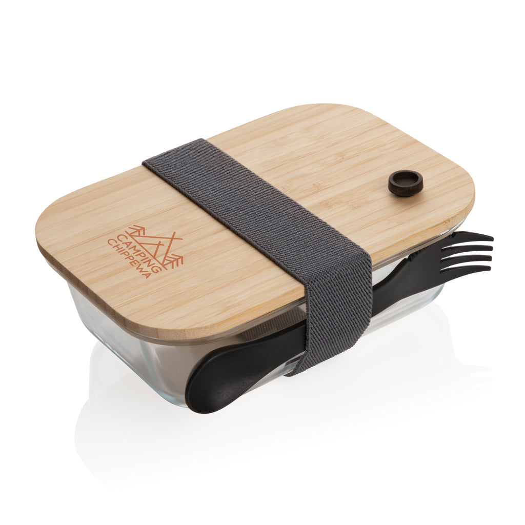 Glass lunchbox with bamboo lid - Transparent