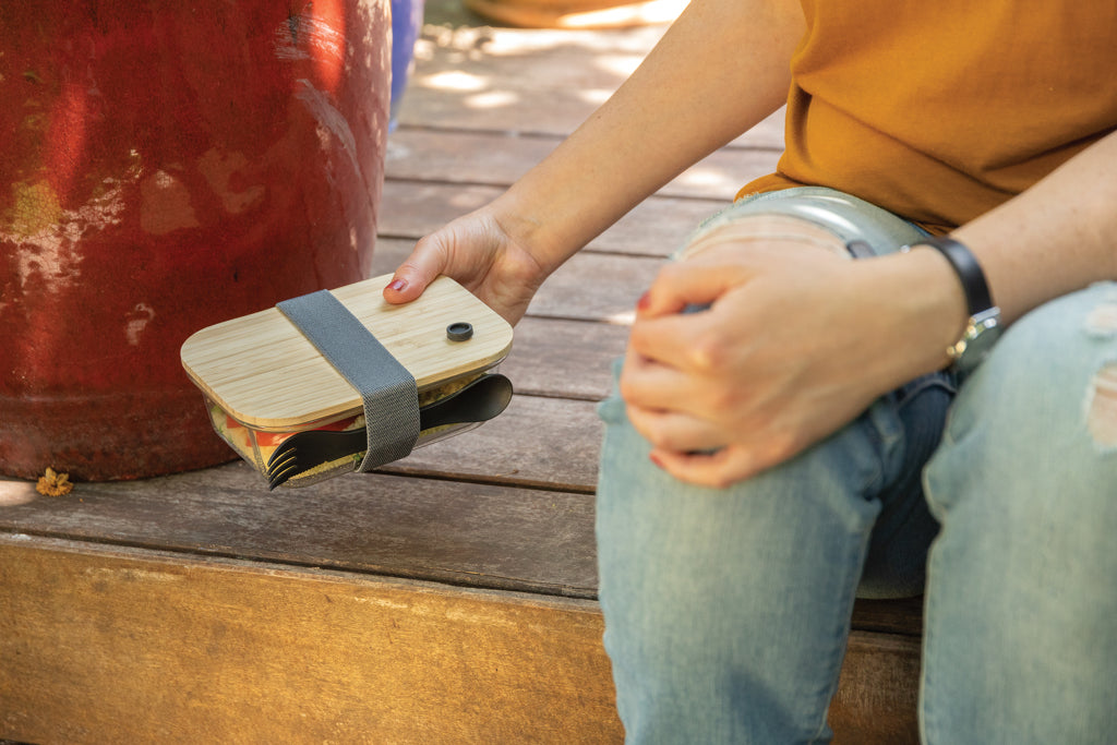 Glass lunchbox with bamboo lid - Transparent