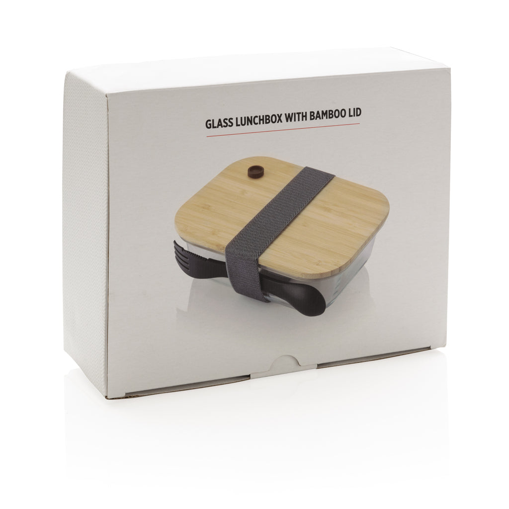 Glass lunchbox with bamboo lid - Transparent