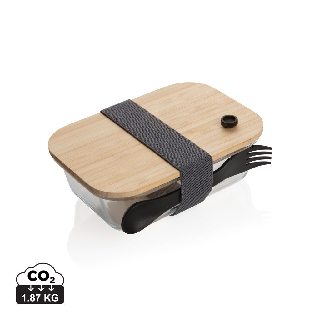 Glass lunchbox with bamboo lid - Transparent