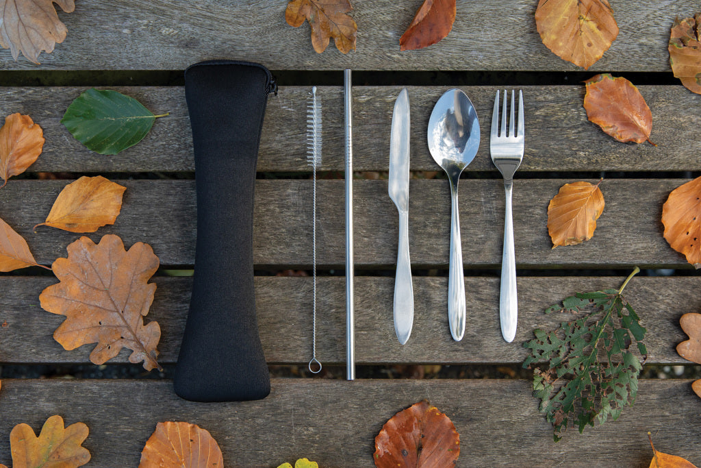 4 PCS stainless steel re-usable cutlery set - Silver