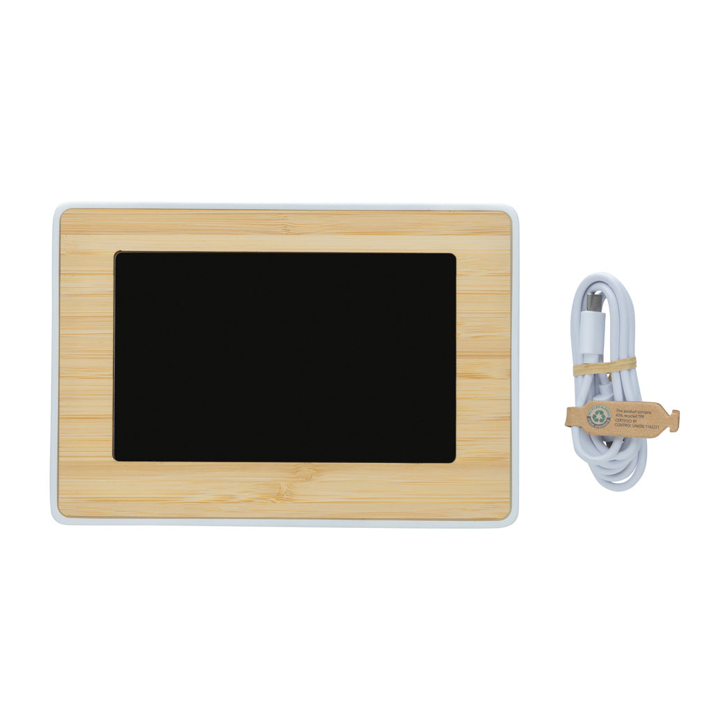 Utah RCS recycled plastic and bamboo LED clock - Brown