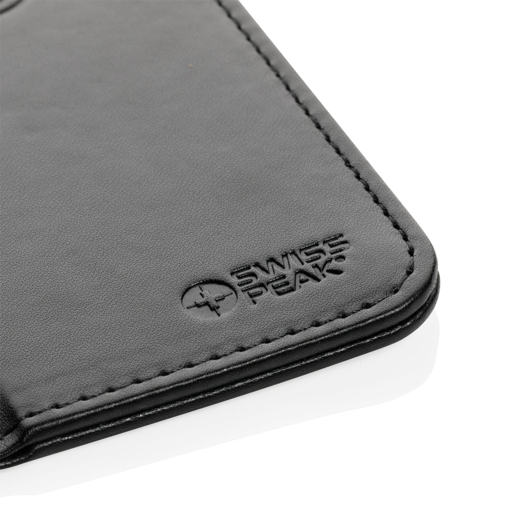 Swiss Peak RCS recycled PU 10W wireless charging mousepad - Black