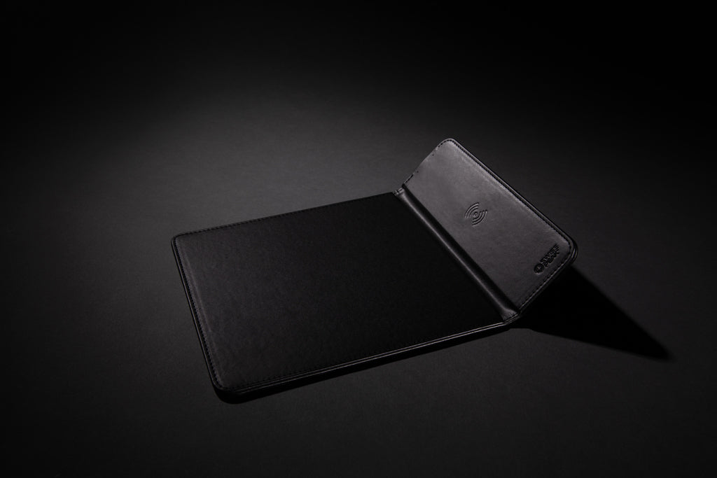 Swiss Peak RCS recycled PU 10W wireless charging mousepad - Black