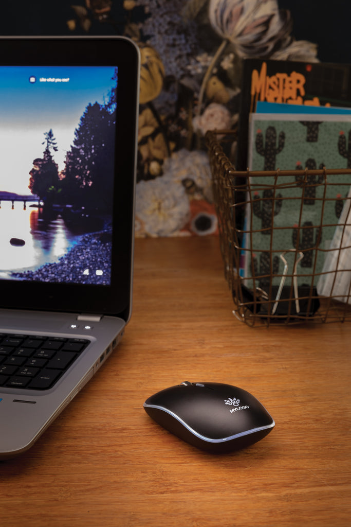 Light up logo wireless mouse - Black