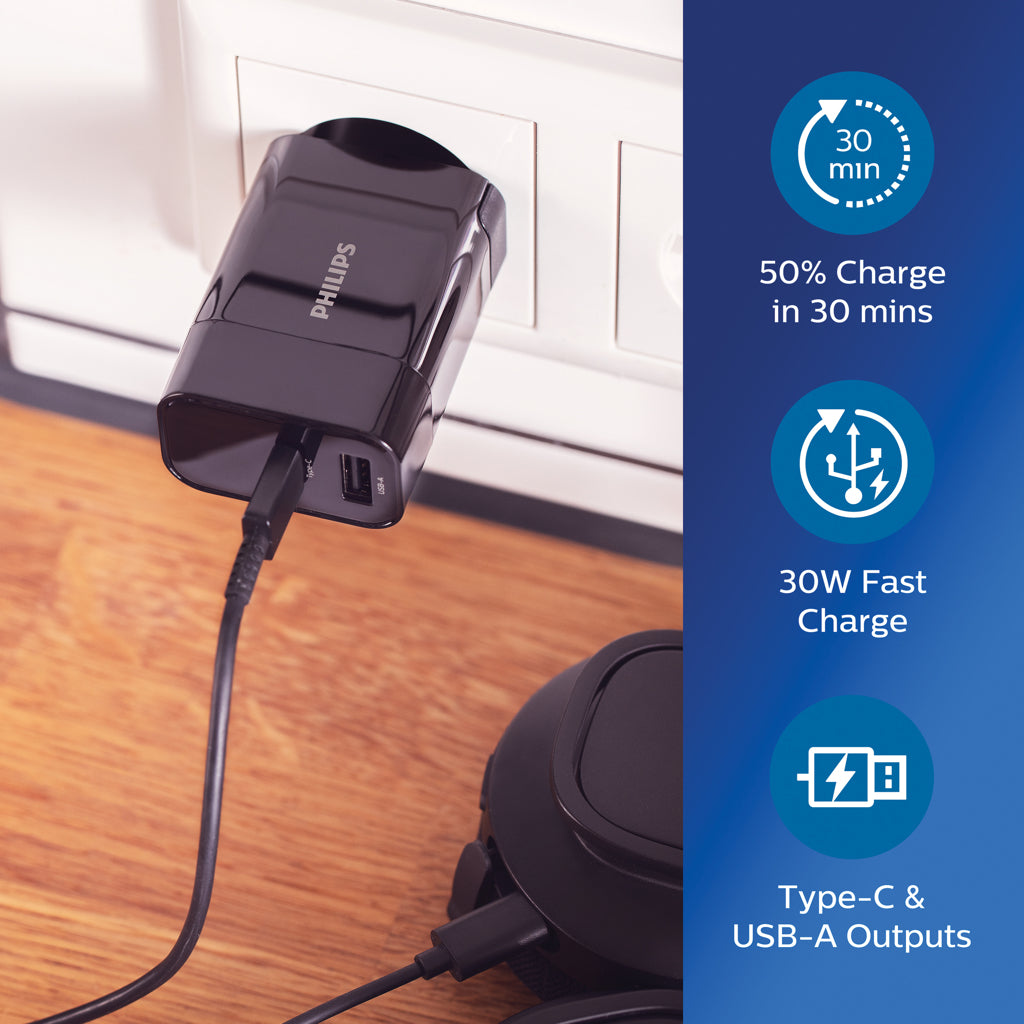 Philips ultra fast PD wall charger - Black