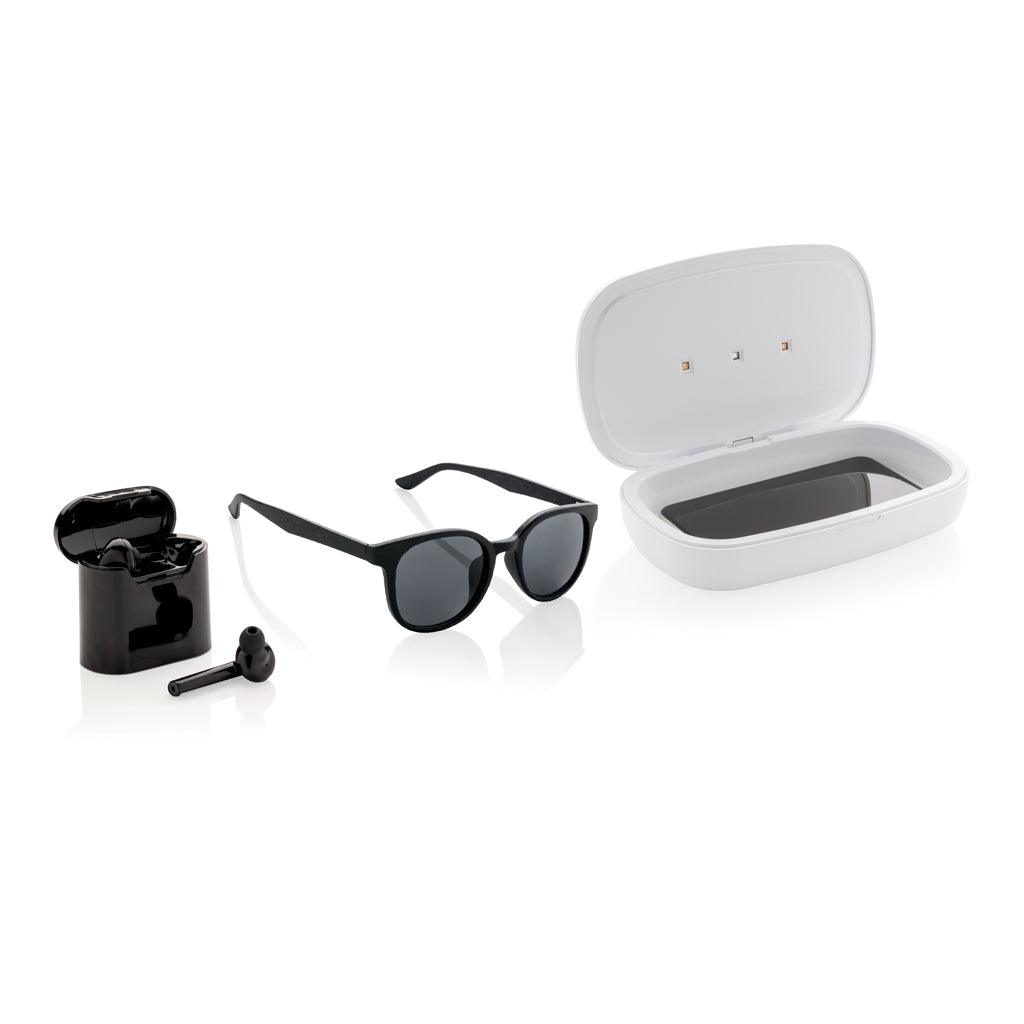 UV-C steriliser box with 5W wireless charger - White
