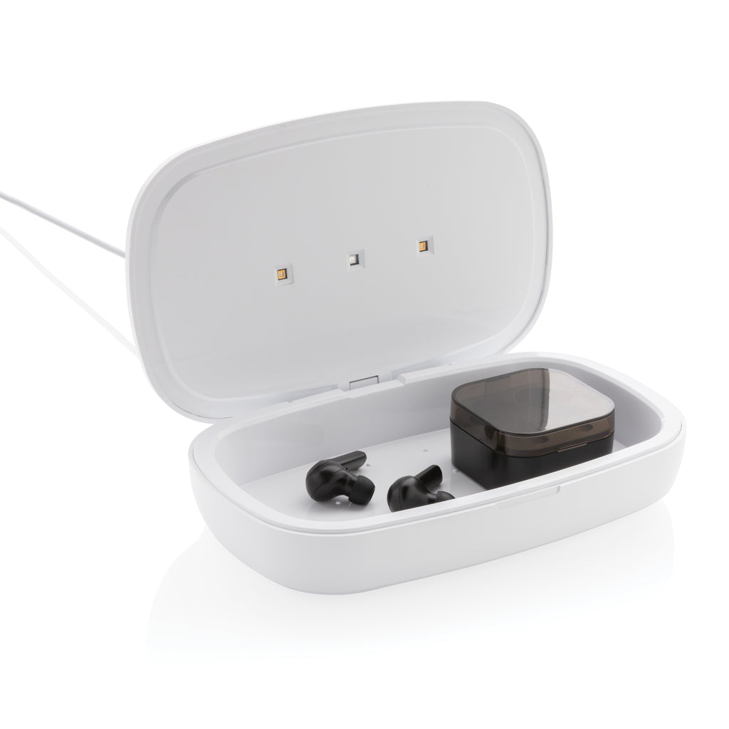 UV-C steriliser box with 5W wireless charger - White
