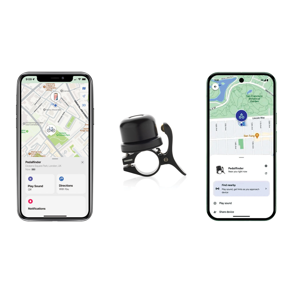 Bike finder Dual bike bell with worldwide locating - Black