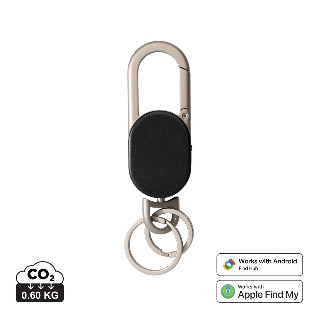 Keyfinder Dual keychain with worldwide locating - Black