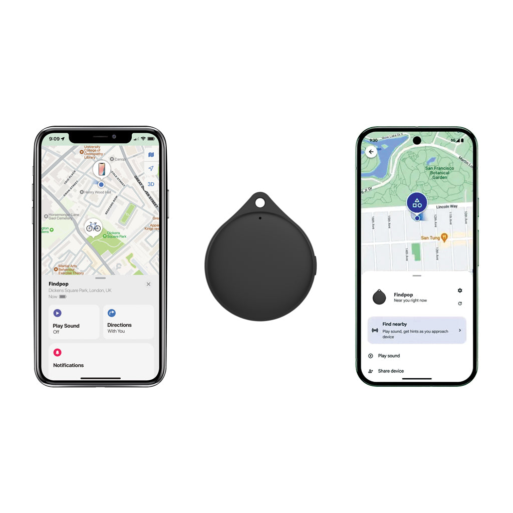 Findpop Dual RCS recycled plastic item finder IPX5 - Black