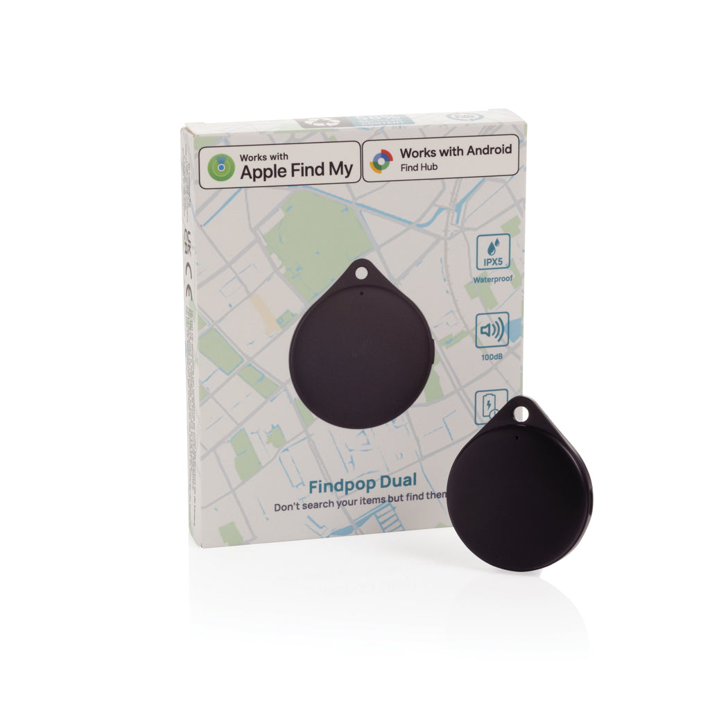 Findpop Dual RCS recycled plastic item finder IPX5 - Black