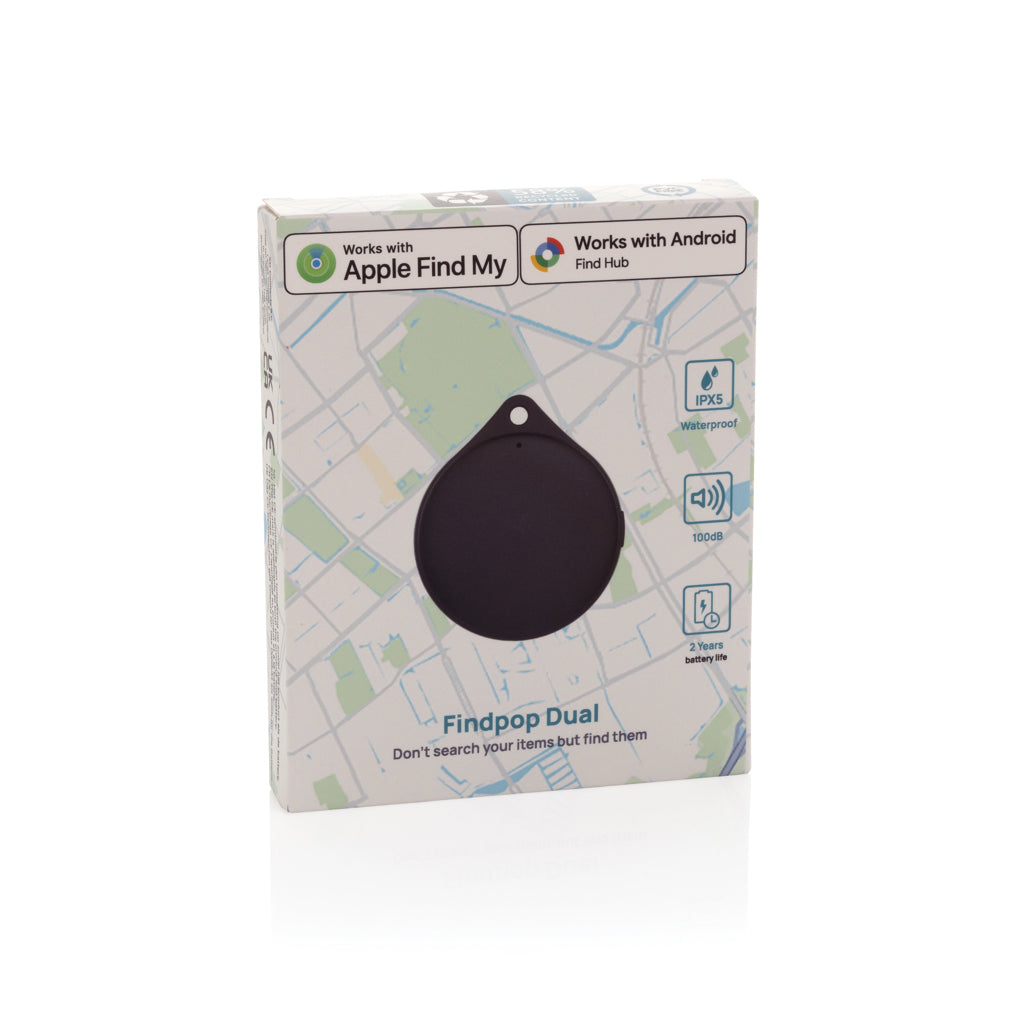 Findpop Dual RCS recycled plastic item finder IPX5 - Black