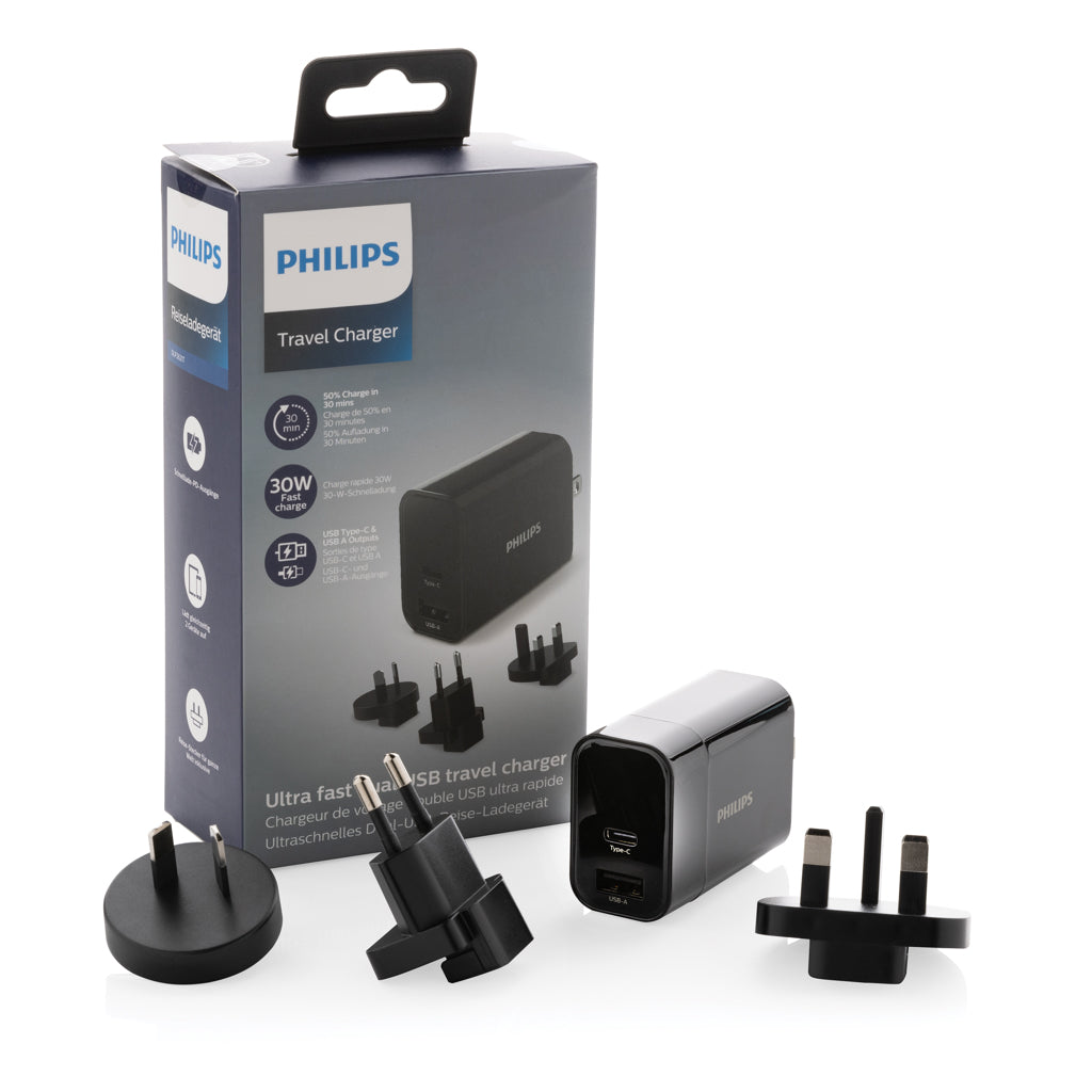 Philips ultra fast PD travel charger - Black