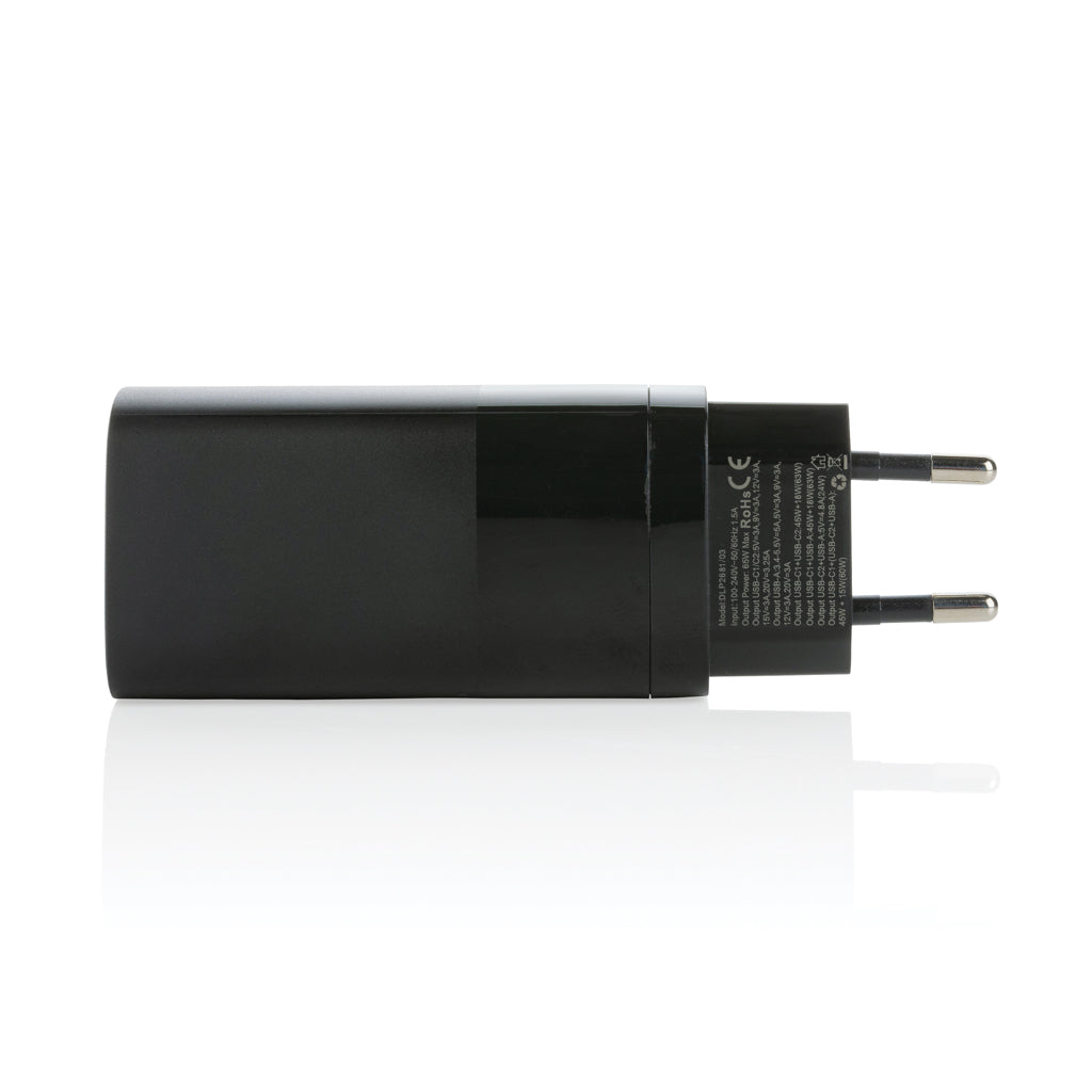 Philips 65W ultra fast PD 3-port USB wall charger - Black
