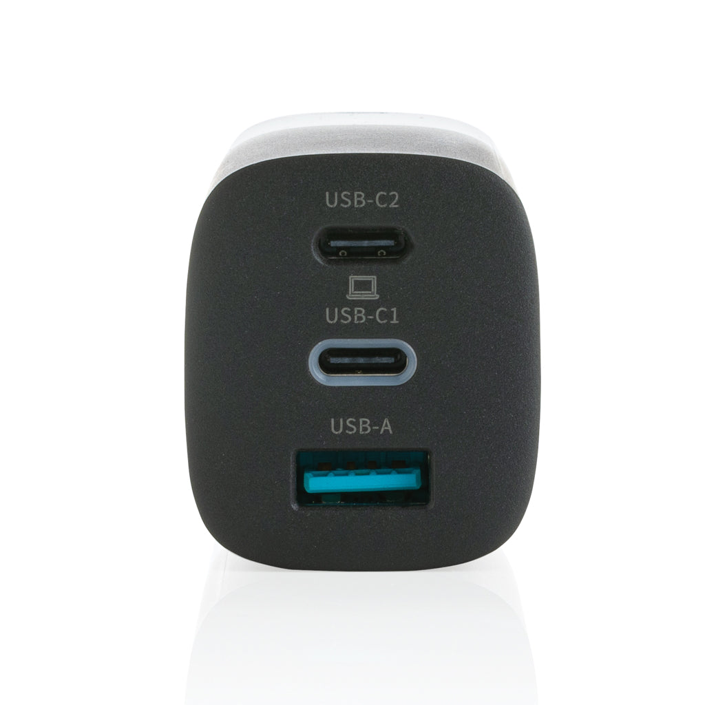Philips 65W ultra fast PD 3-port USB wall charger - Black