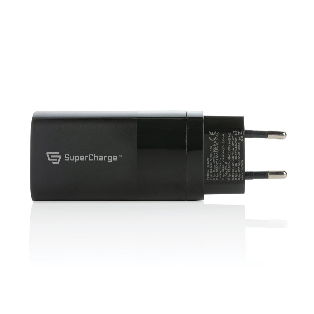 Philips 65W ultra fast PD 3-port USB wall charger - Black